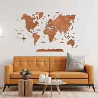 GeoArte - Wooden World Map